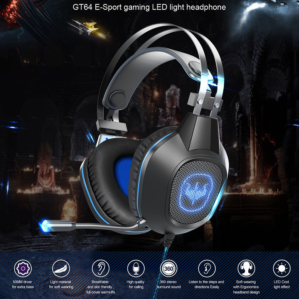 OVLENG GT64 Wired Gaming Headset Over-Ear E-sports Headset Cool Lighting USB+3.5mm Headphone with Microphone OVLENG GT64 Wired Gaming Headset Over-Ear E-sports Headset Cool Lighting USB+3.5mm Headphone with Microphone